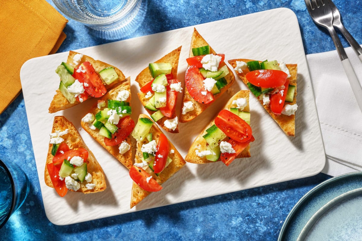 Greek Salad Inspired Bruschetta 