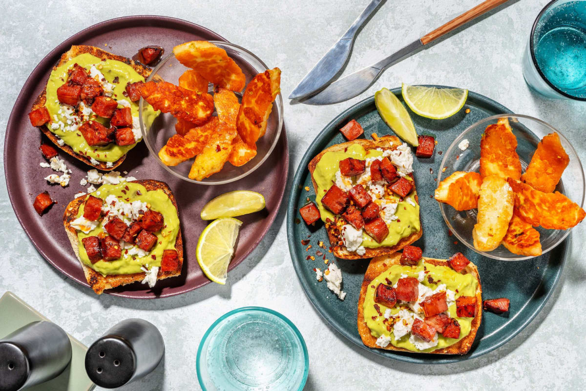 Chorizo, Greek Style Cheese & Avocado Ciabatta