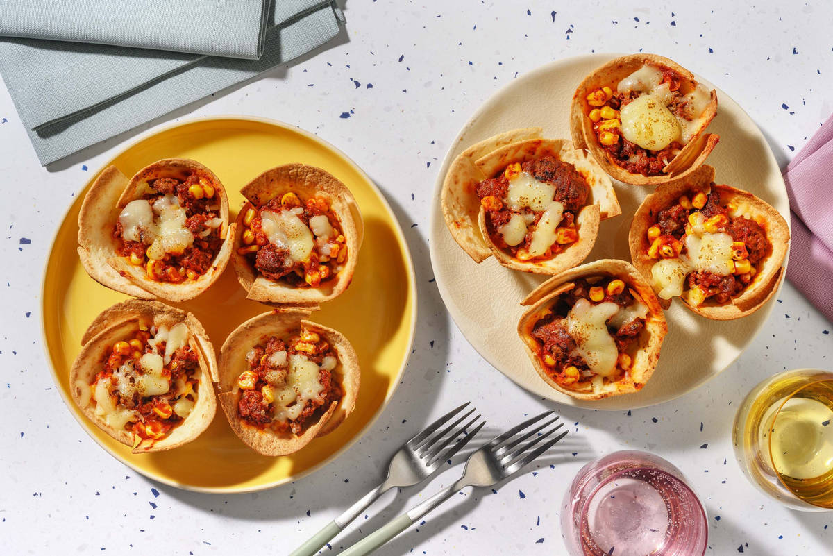 Cheesy Beef Tortilla Cups Recipe HelloFresh