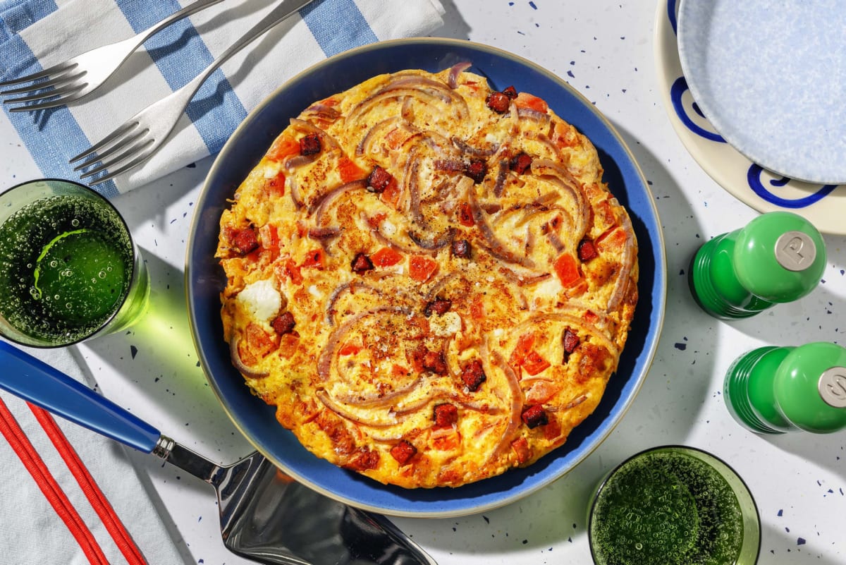 Tortilla à l'espagnole aux pommes de terre et au chorizo