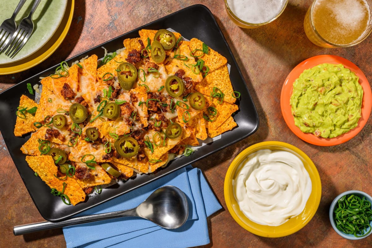 Loaded nacho's met gekruid gehakt