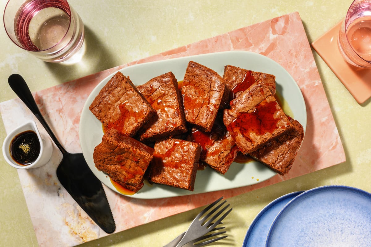 Brownies with Salted Caramel Sauce