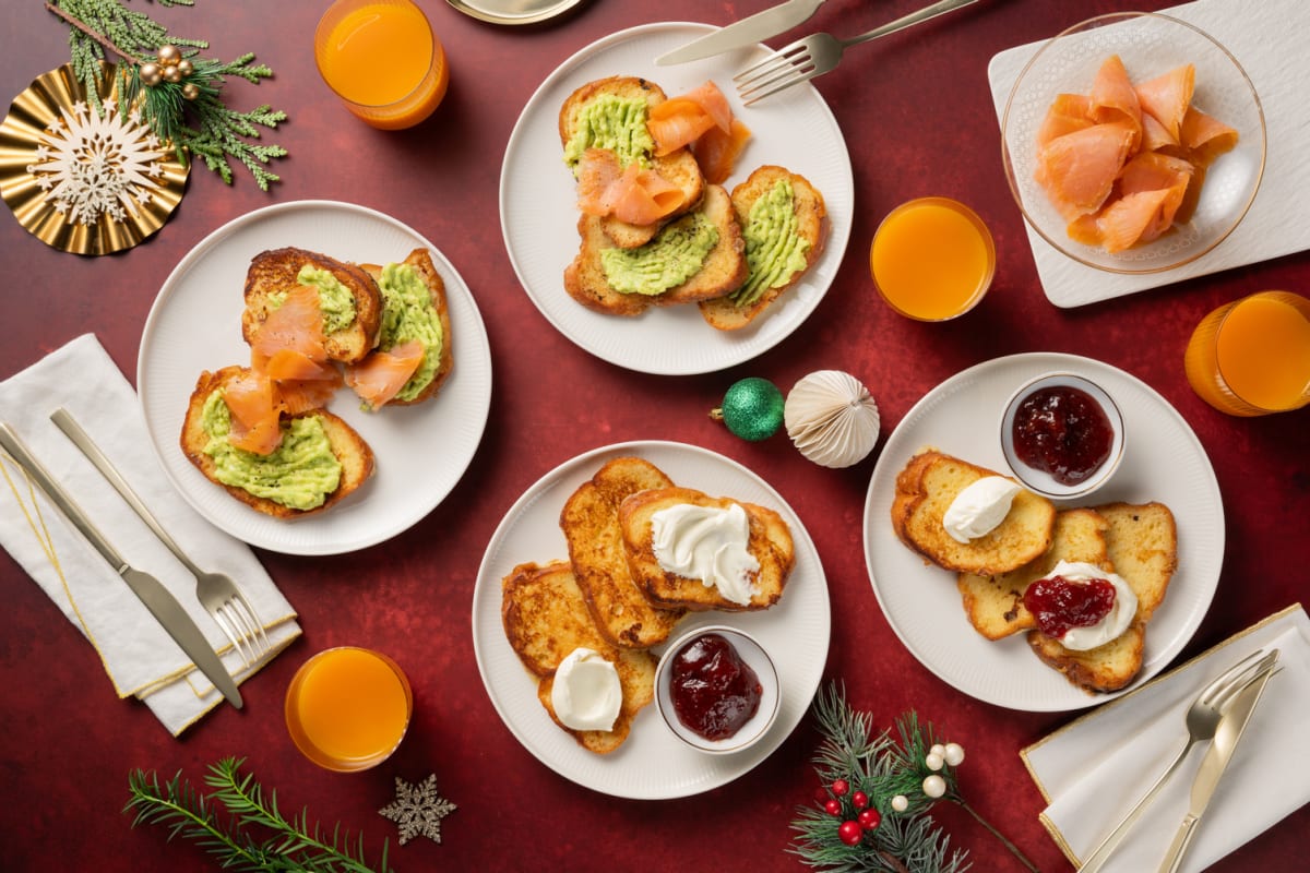 Brunch de Noël : brioche perdue, saumon & avocat 