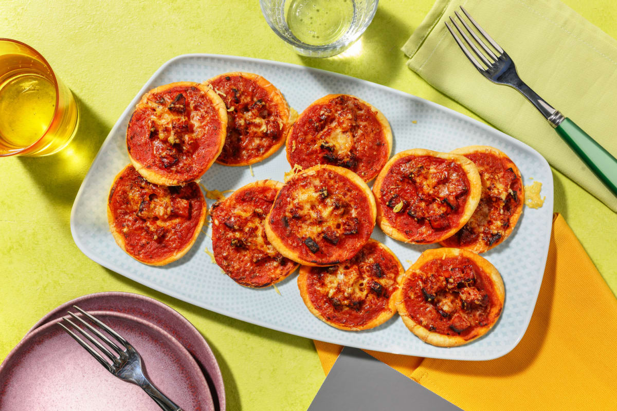 Mini pizzas chorizo & fromage
