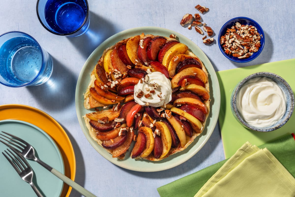 Tatin pommes-prunes & crème mascarpone