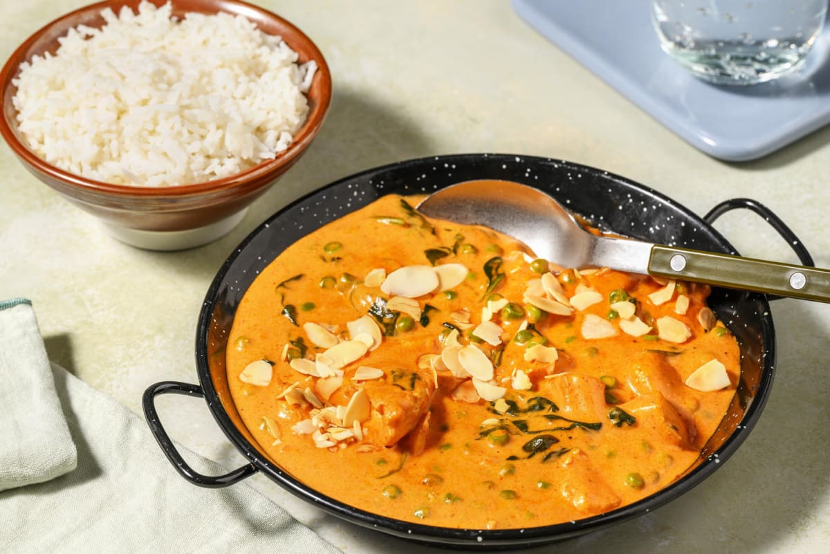 Quick Double Chicken, Pea and Spinach Korma