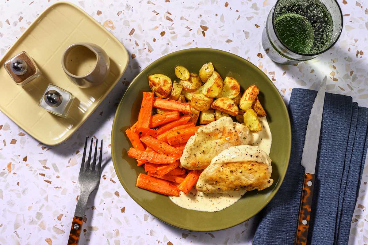 Double Chicken in Mustard and Rosemary Sauce