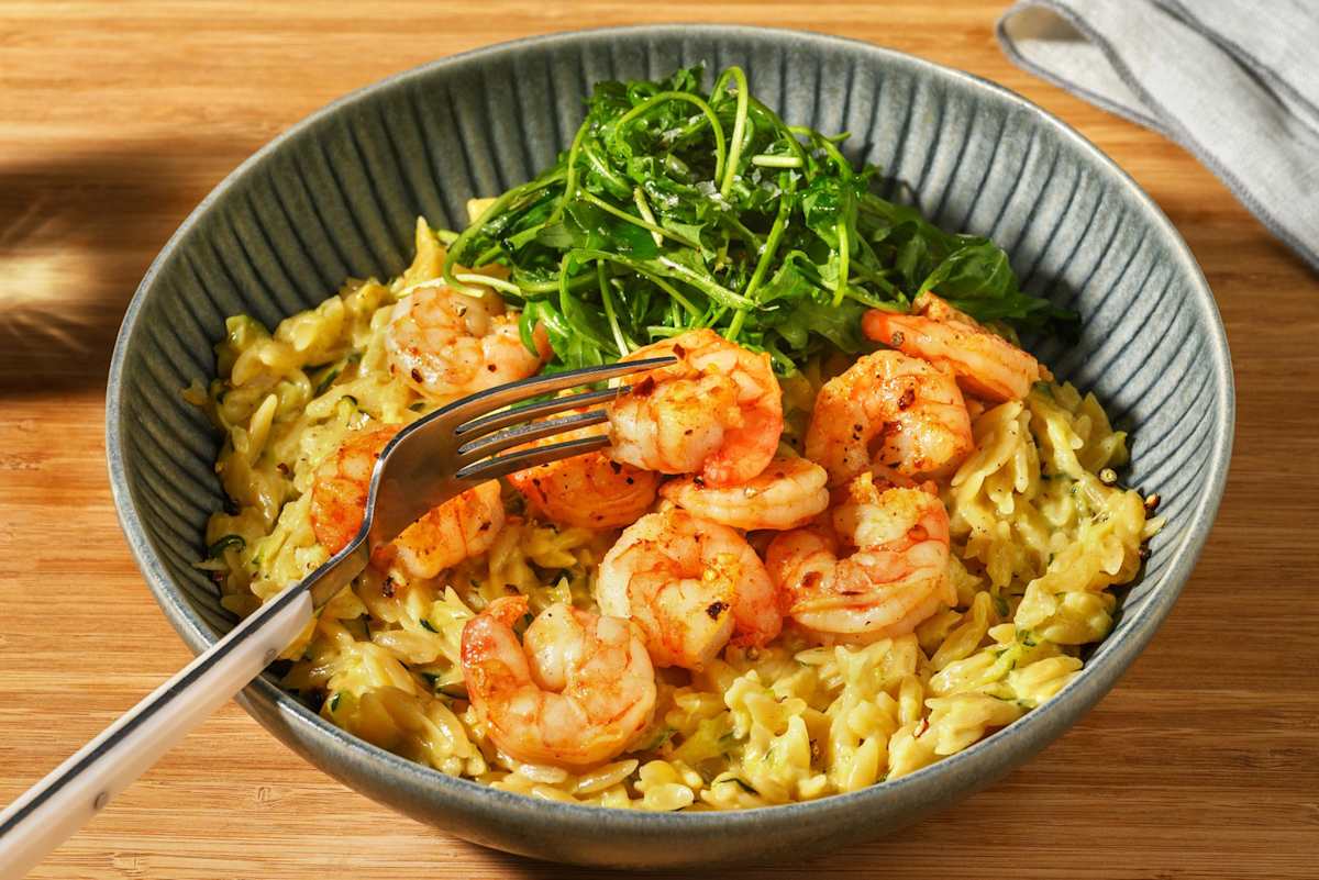 Krämig räk- och citronorzotto