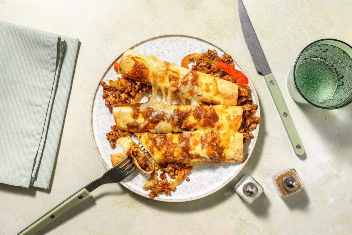 Cheesy DIY Pork Enchiladas
