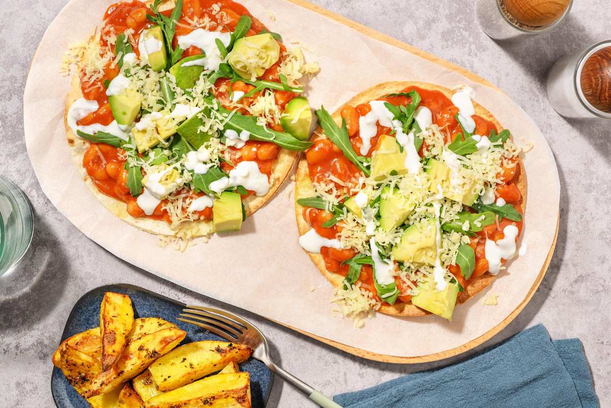 BBQ Gochujang Butter Bean Tostadas
