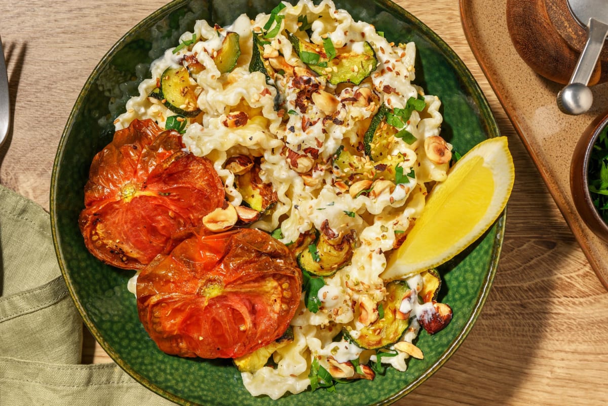Mafaldine met opgeklopte feta