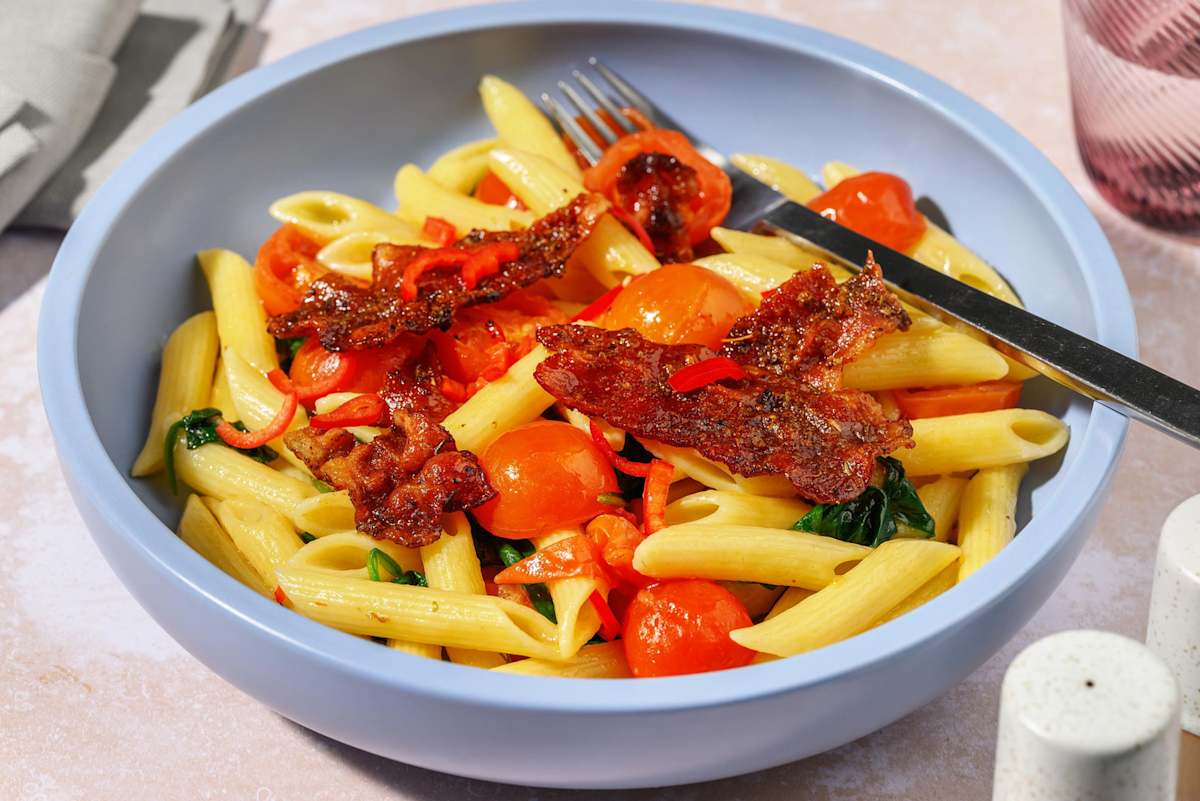 Cajun-Style Pasta mit karamelisiertem Bacon