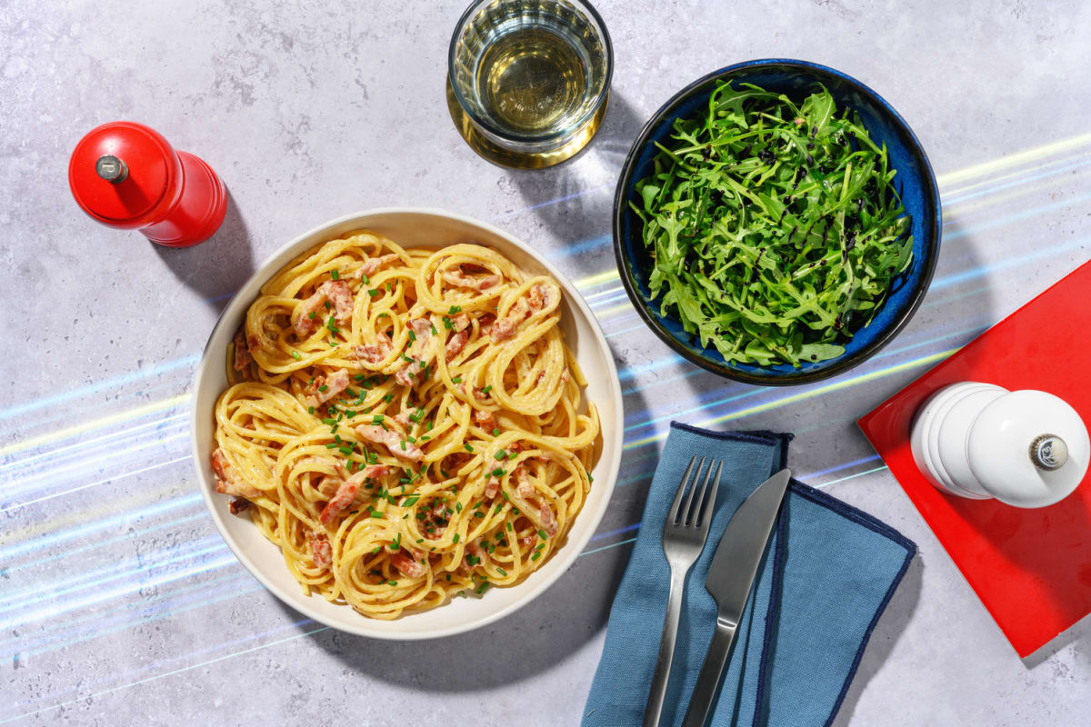 Supersonic Carbonara Bacon Linguine with Chicken