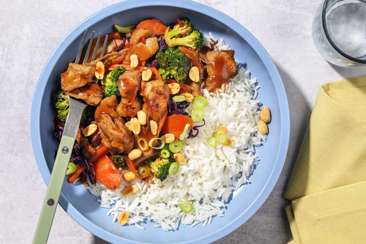 Vegostrimlor i kung pao-sås
