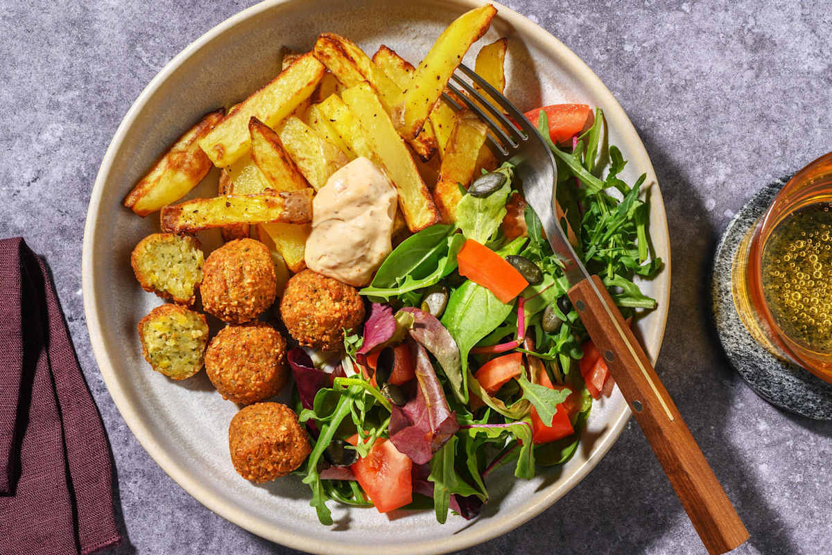Pan fried falafel 