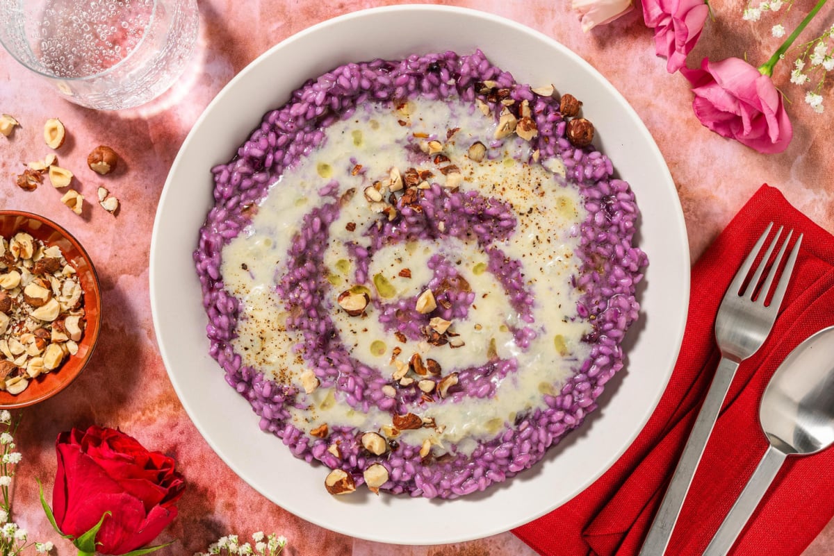 Risotto al bacio - mirtilli e gorgonzola