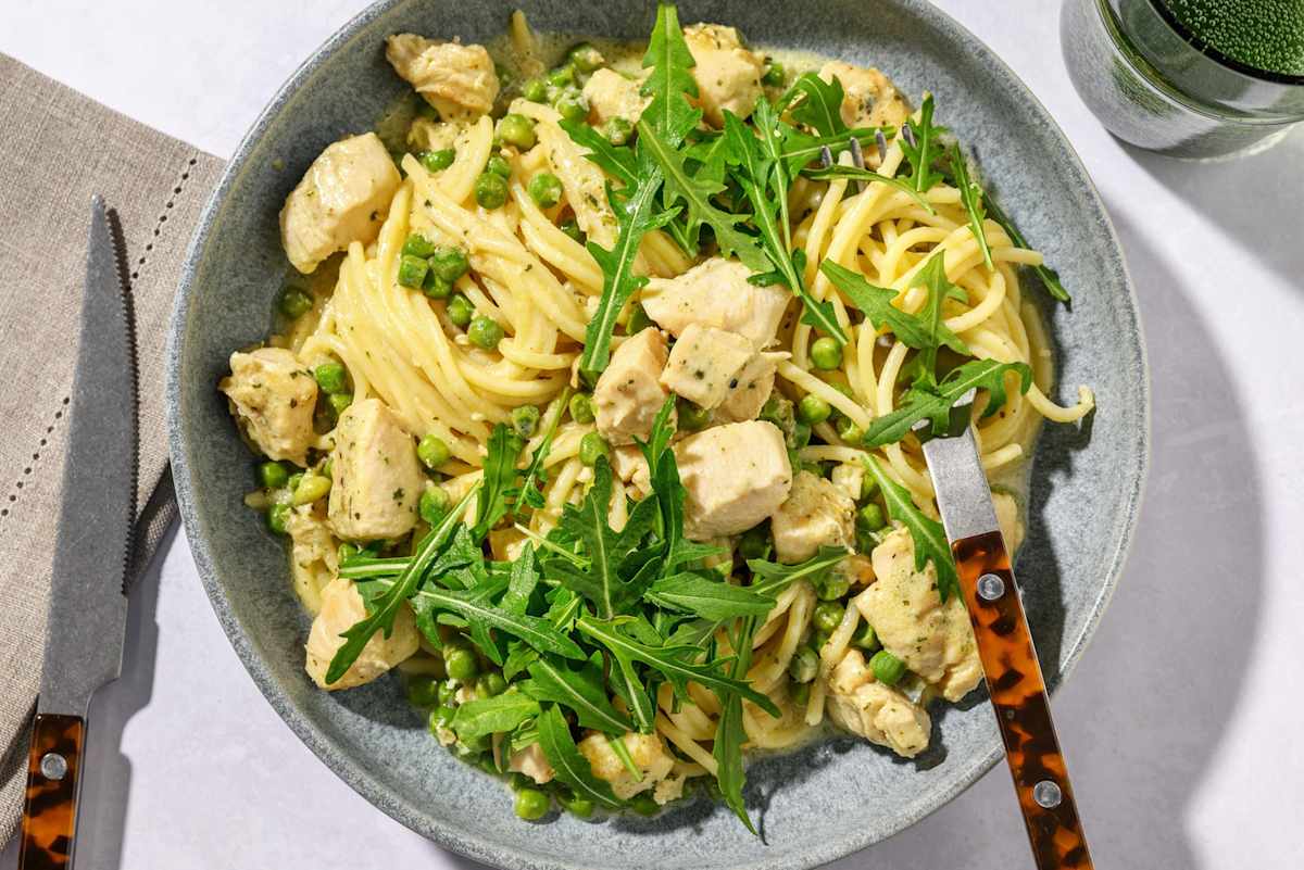 Presto Pesto Double Chicken and Pea Spaghetti