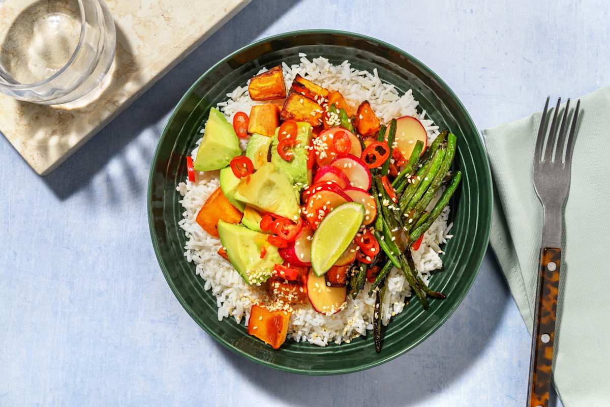 Avocado and Sweet Potato Vegan Bowl