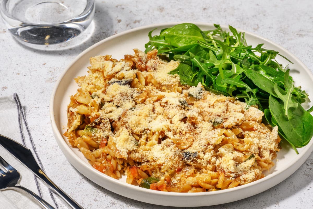 Ostetoppet ratatouillegratin