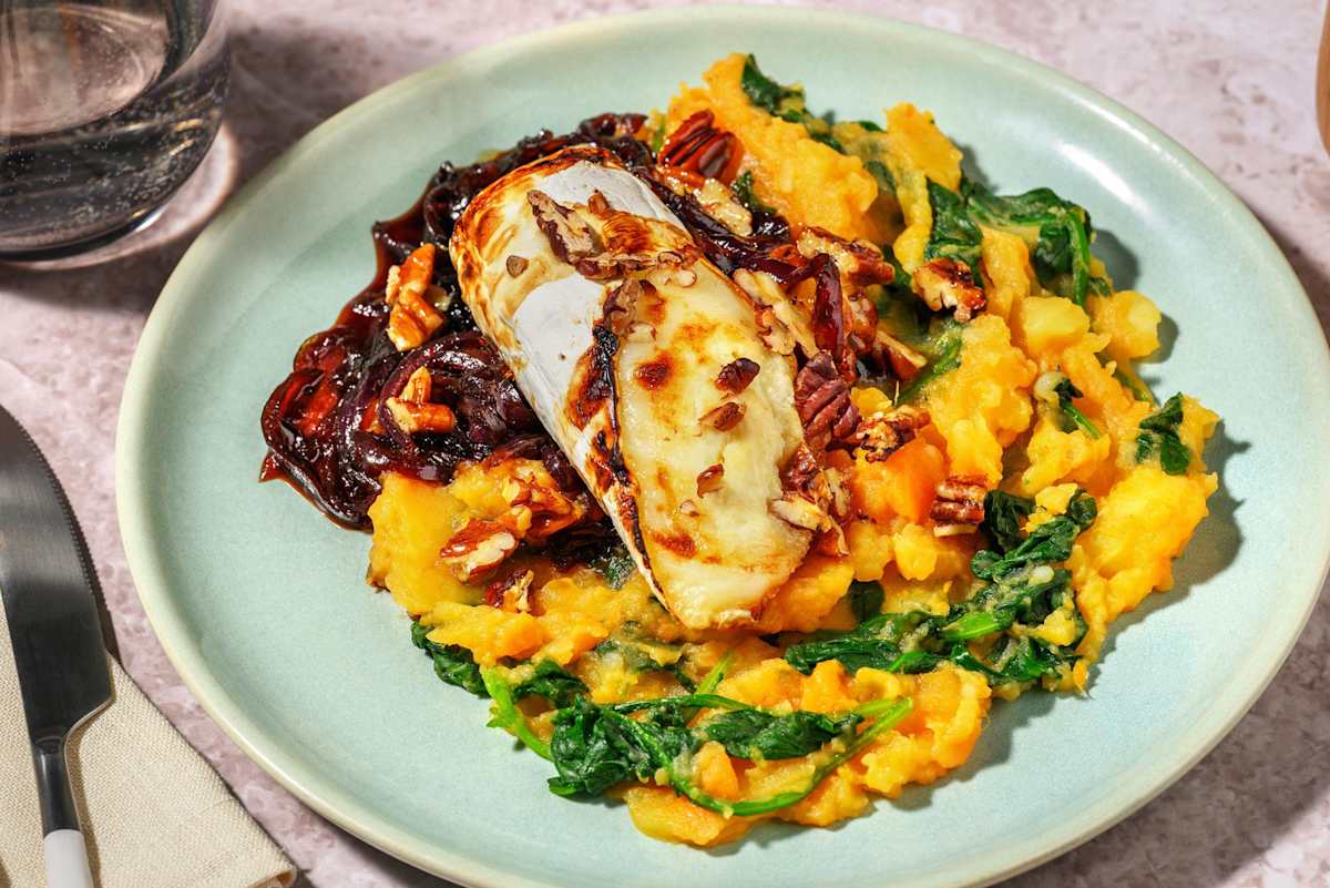 Romige geitenkaas met uiensaus