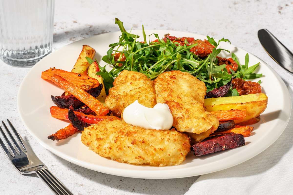 Mediterranean inspired crispy chicken