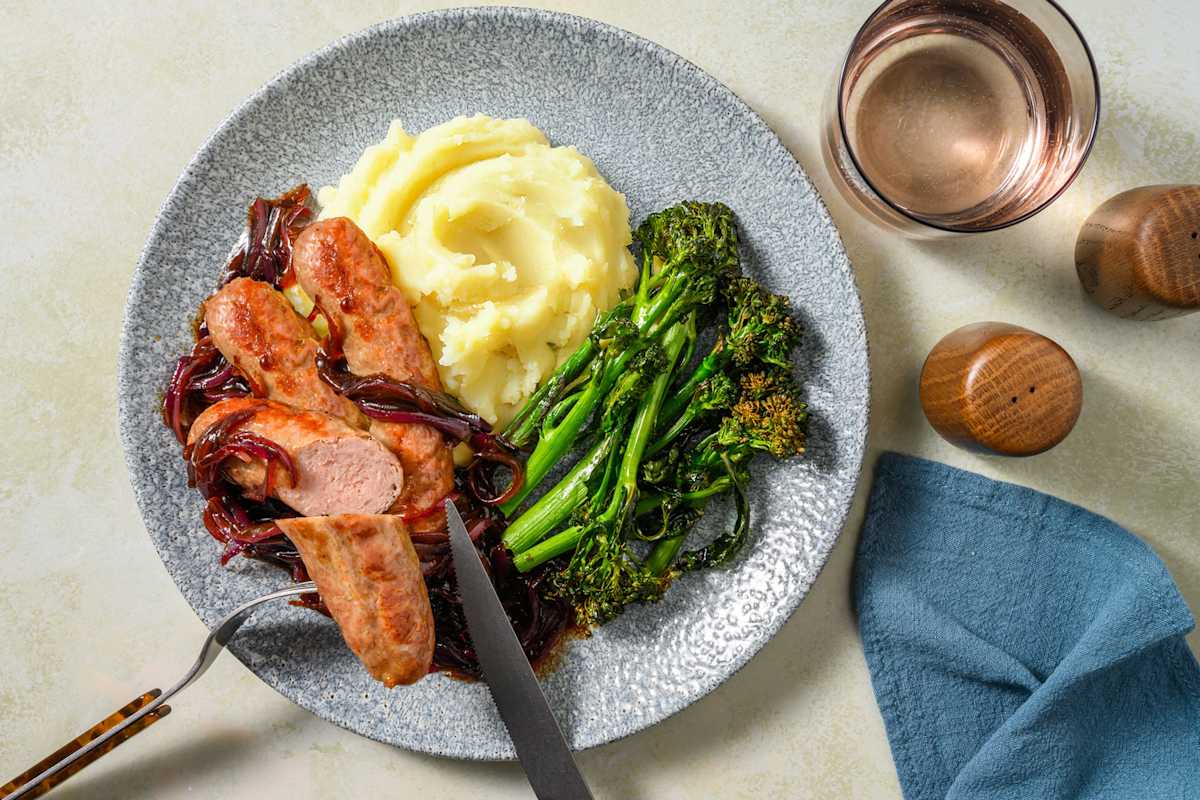 Irish Sausages with Potato Mash