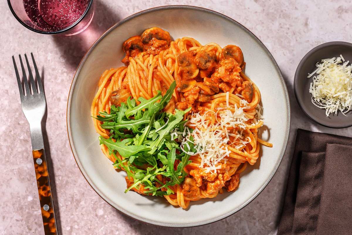 Herby Sausage Spaghetti Bolognese