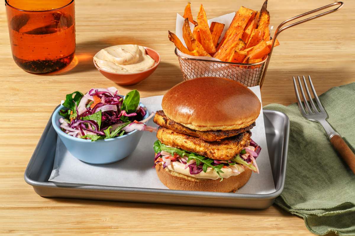 American Double Chicken & Slaw Burger