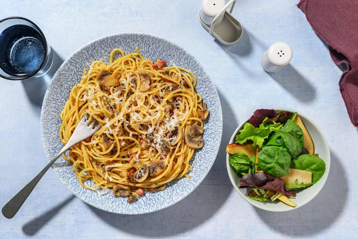Mushroom & Chicken Spaghetti Boscaiola