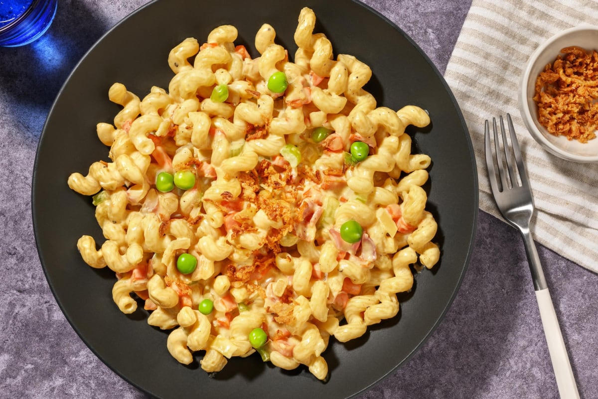 Bacon and Pea Mac-n-Cheese