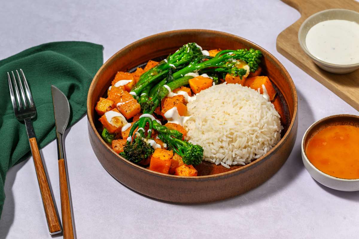 Spiced Mumbai Pumpkin & Halloumi Rice Bowl