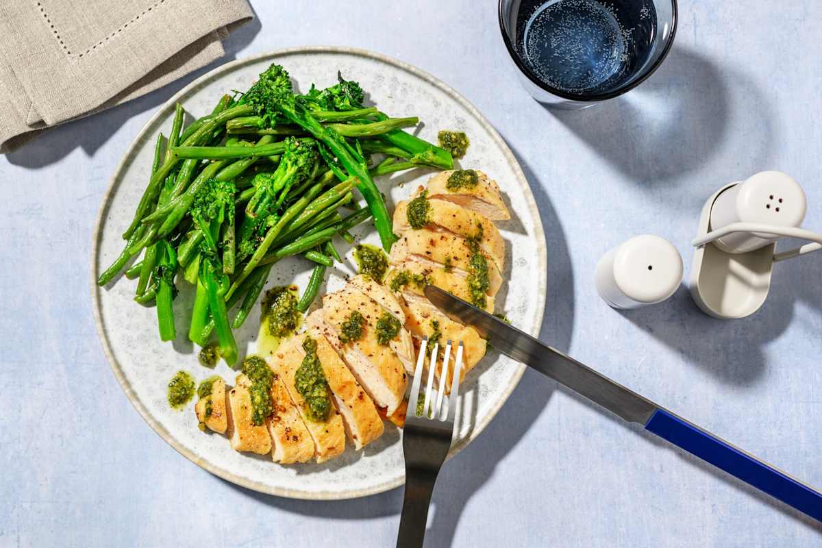 Seared Double Chicken Breast & Basil Pesto