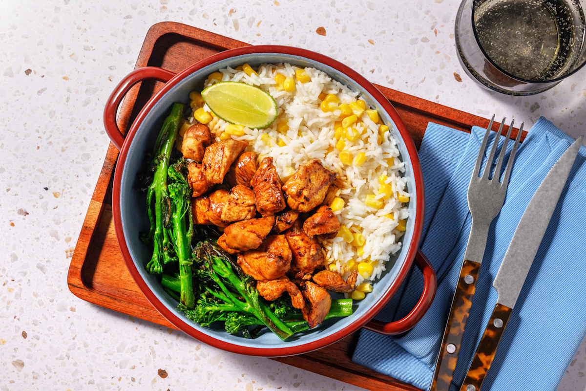 Teriyaki Tofu & Quick Corn Rice