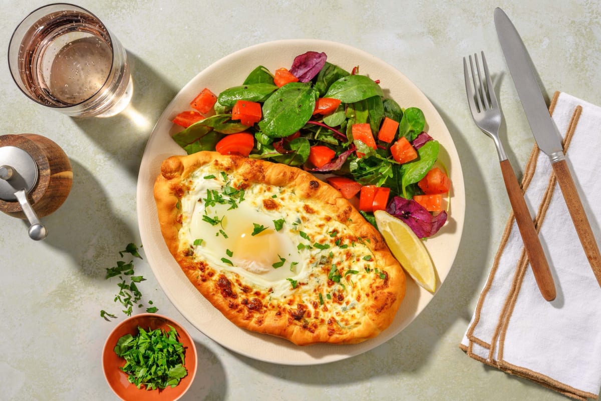Georgian-Inspired Cheesy Egg Flatbreads