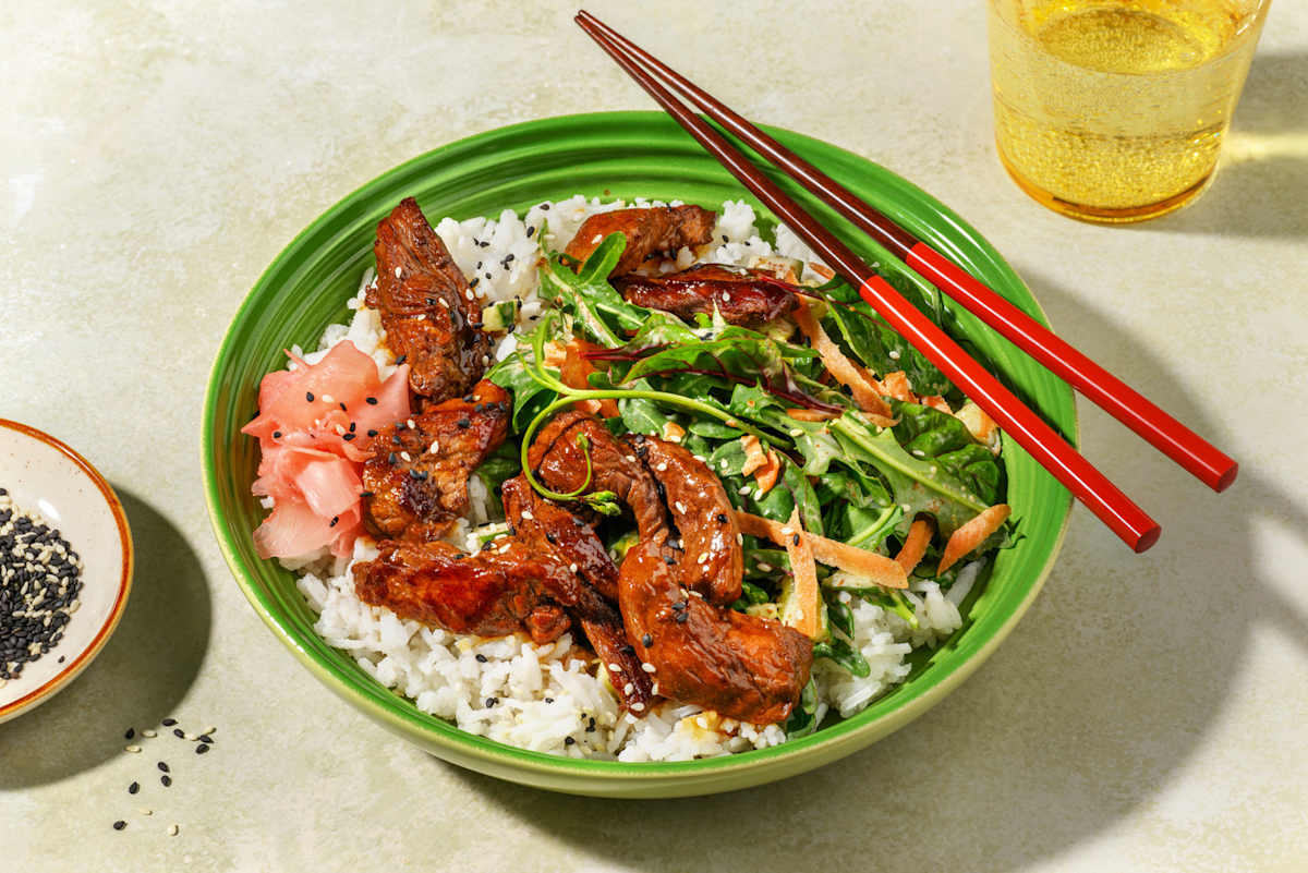 Speedy Double Teriyaki Beef Donburi Bowl
