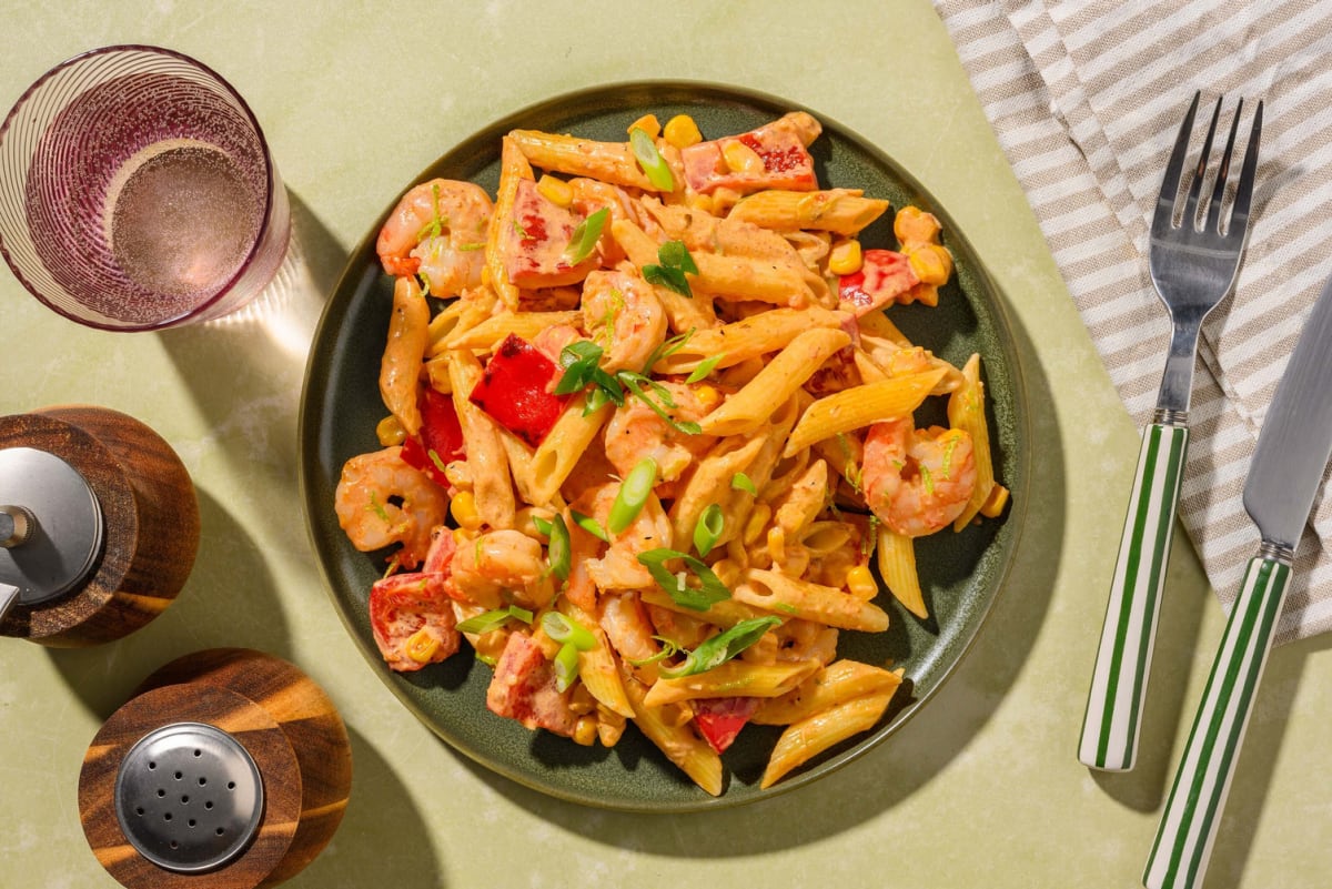 Tex-Mex Double Shrimp Pasta