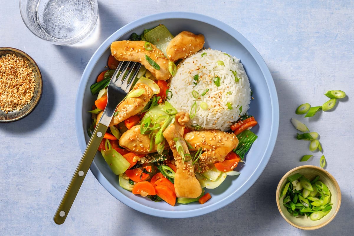 Poulet glacé au miel et au miso