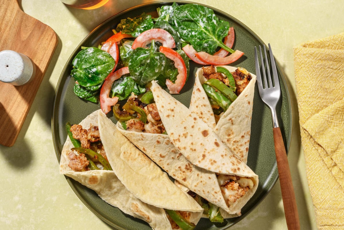 Cheesy Tex-Mex Pork Wraps