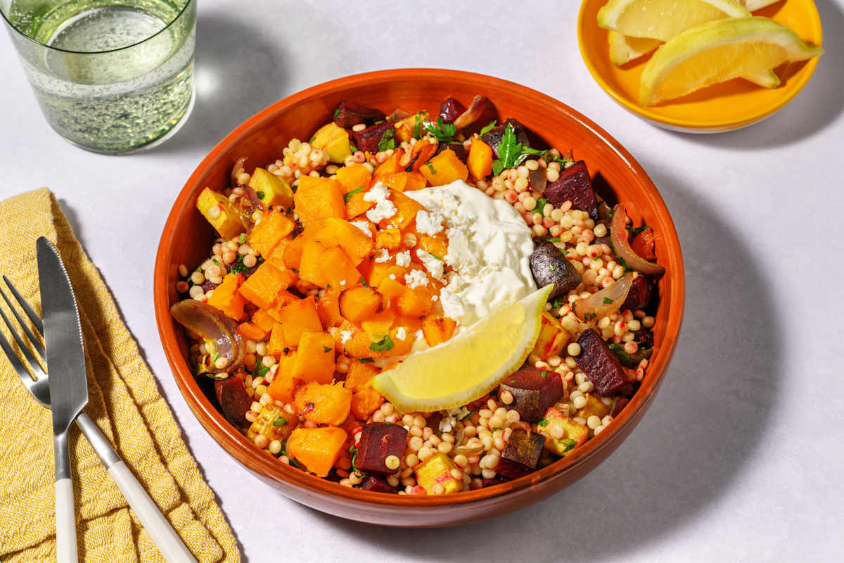 Middle Eastern Halloumi & Veggie Pearl Couscous