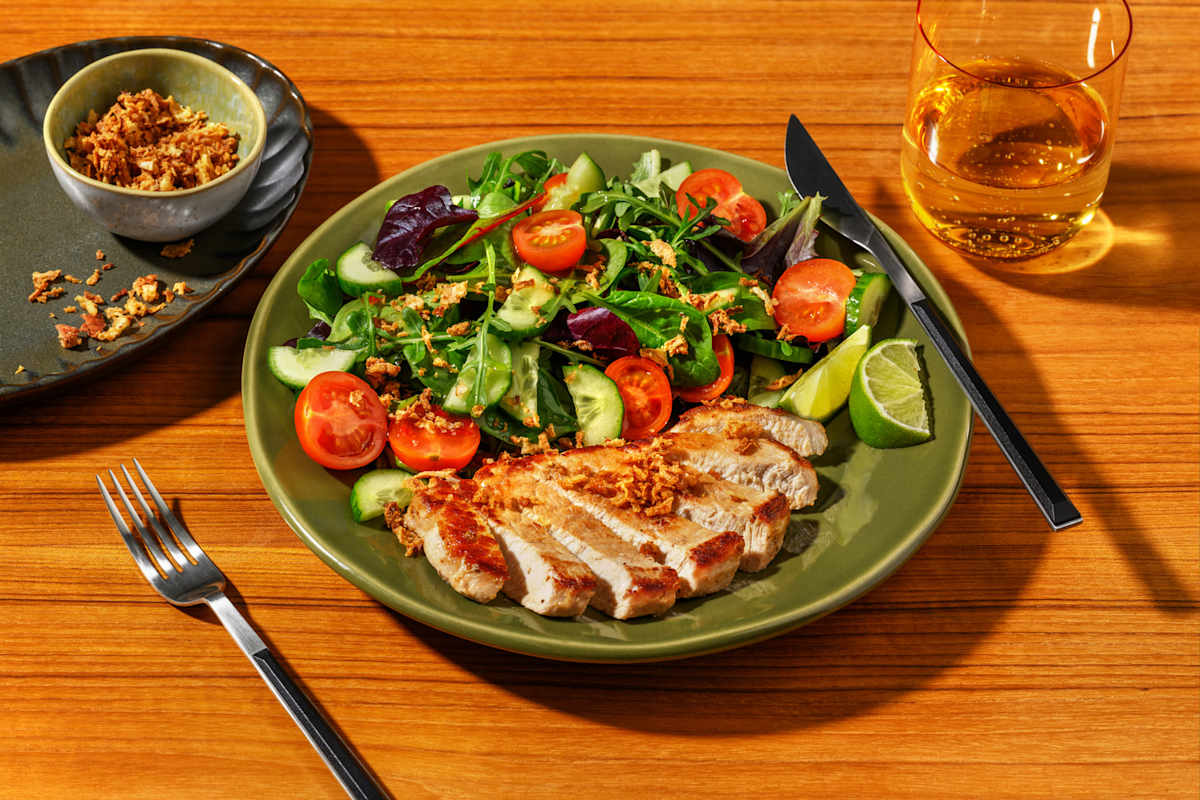 Pork Steak & Zingy Cherry Tomato Salad