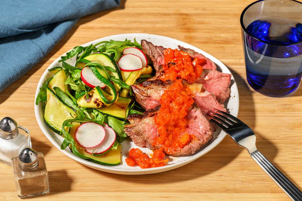 Roast Lamb Rump & Chargrilled Capsicum Relish