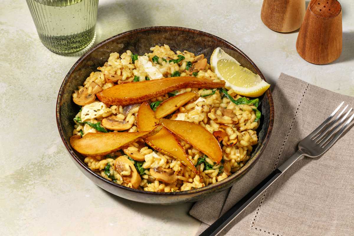 Oven-Baked Brie & Mushroom Risotto