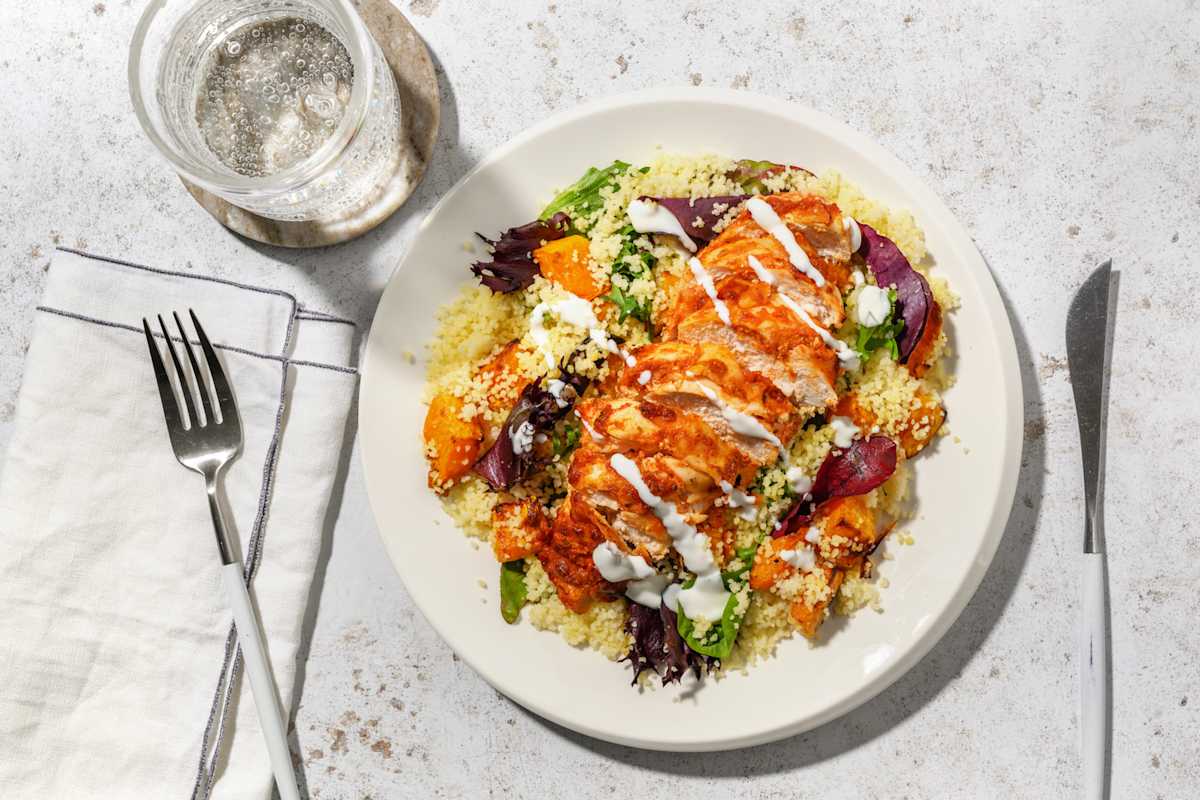 Rustic Hasselback & Capsicum Relish Chicken