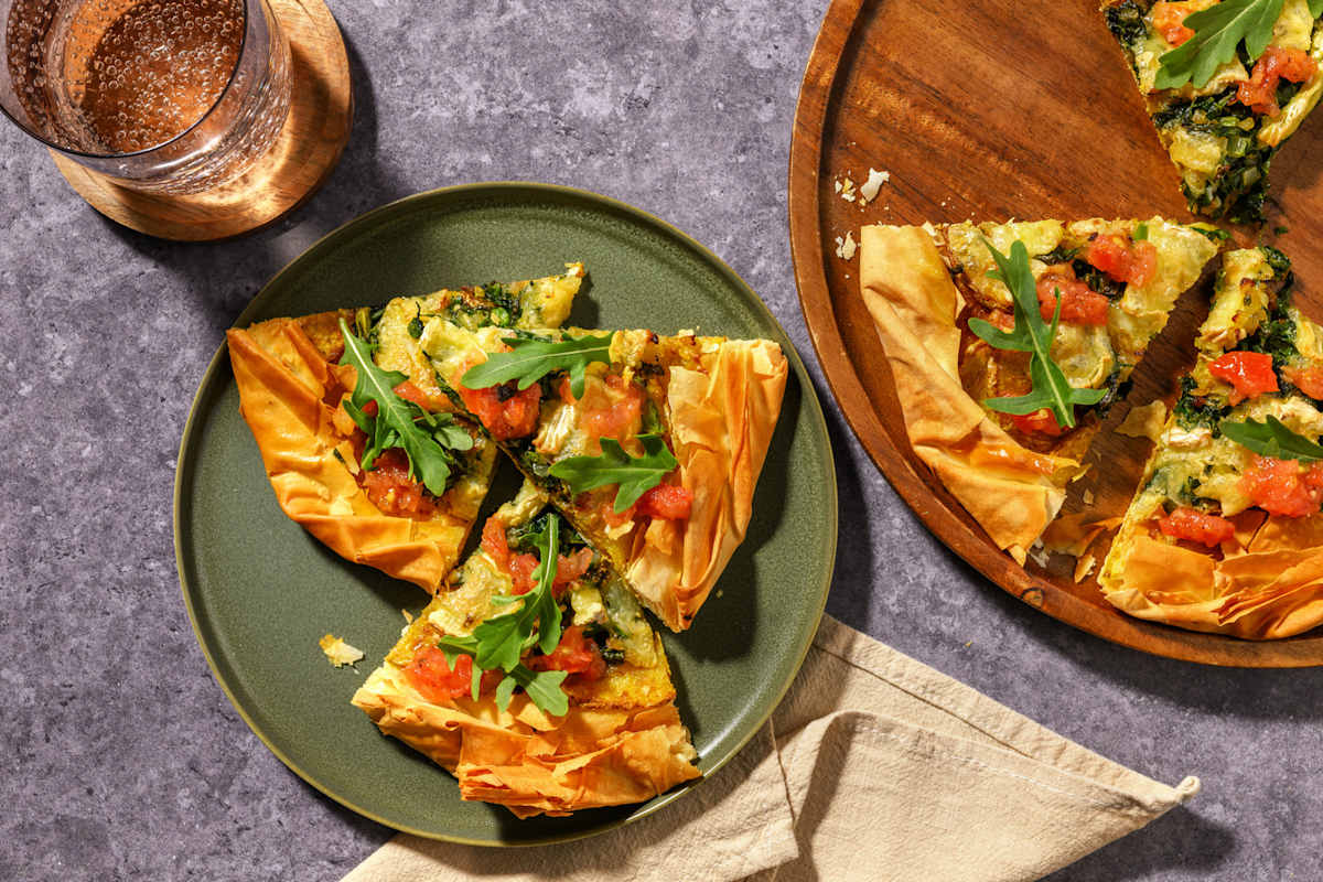 Creamy Brie & Silverbeet Filo Galette