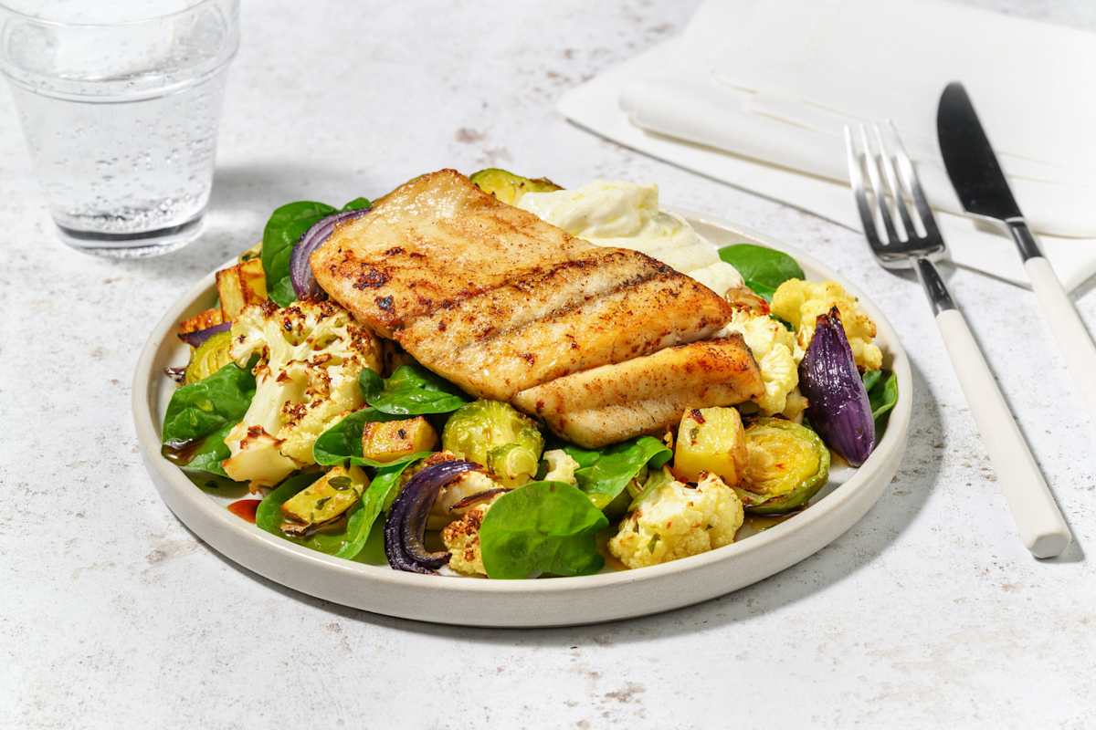 Baked Barramundi & Honey Roast Veggie Toss