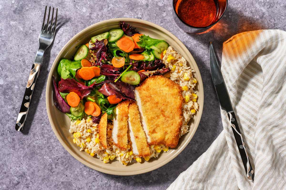 Pepper Crumbed Pork & Rice