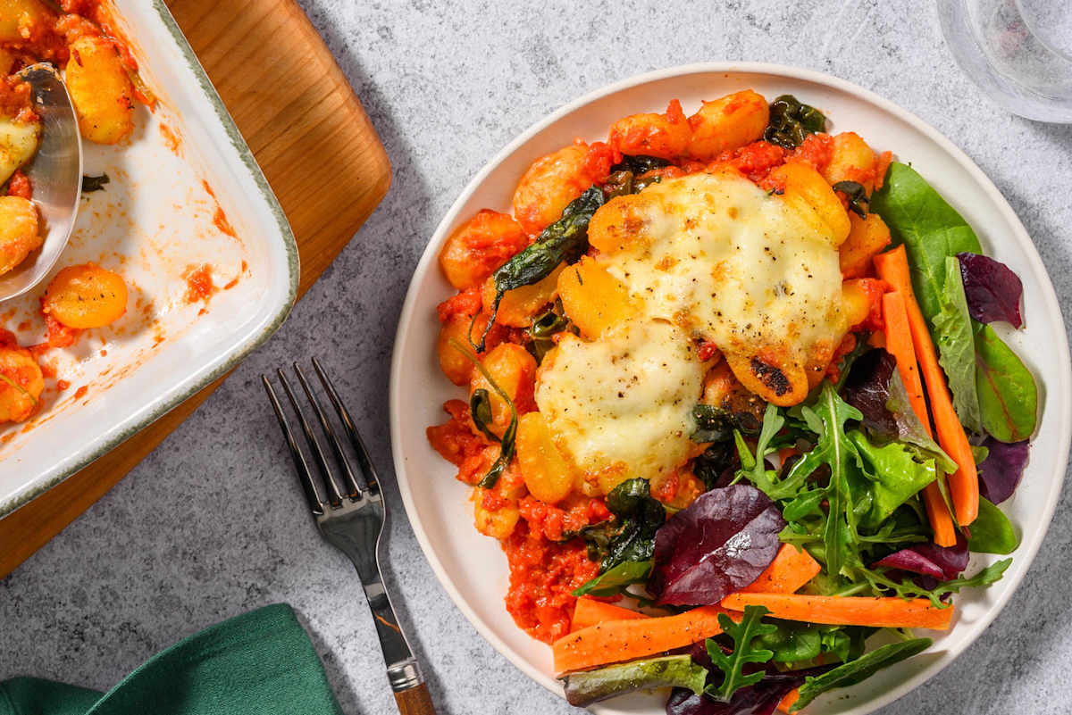 Gnocchi alla Sorentina and mix lettuce salad