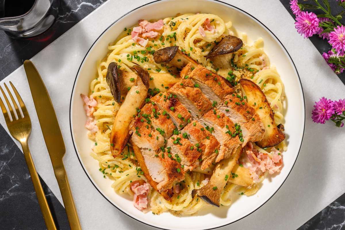 Deutsche Carbonara mit Schweinefilet