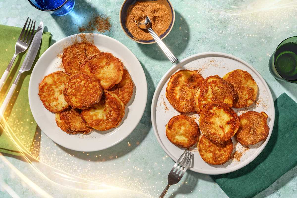 Donald Duck's apple fritters with sugar and cinnamon