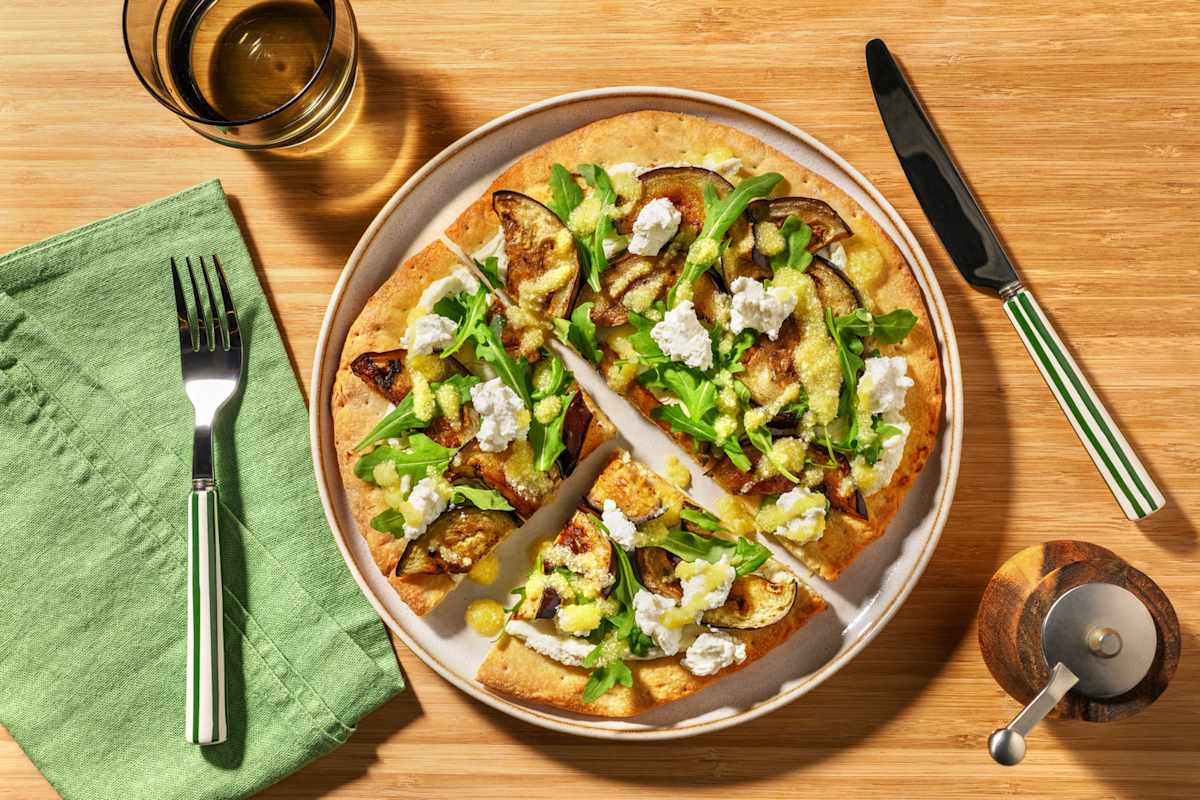 Pizza de berenjena y ricotta